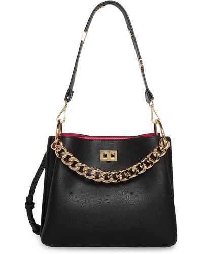 Betsey Johnson Strapped In Hobo With Chain - Black