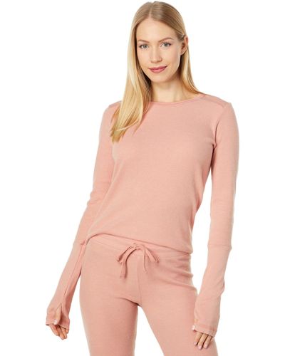 Sundry Thermal Crew Neck Top - Pink