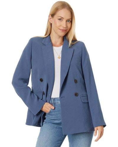 Madewell The Rosedale Blazer In Crepe - Blue