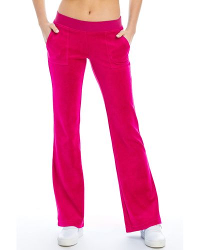 Juicy Couture Velour Pants W/ Pocket - Red