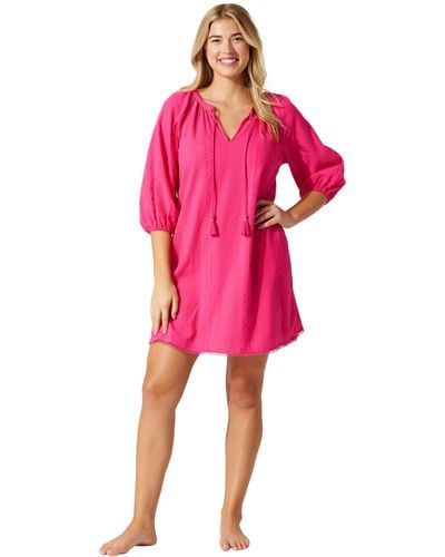 Tommy Bahama Variegated Seersucker Dress - Pink