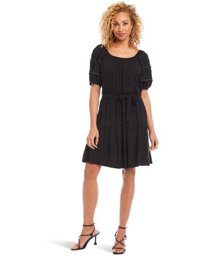 Karen Kane Short Sleeve Tiered Dress - Black