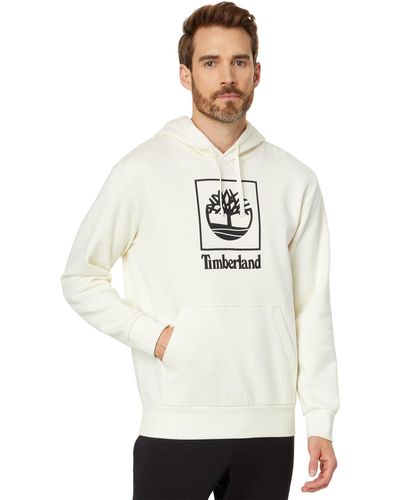 Timberland Stack Logo Hoodie - White