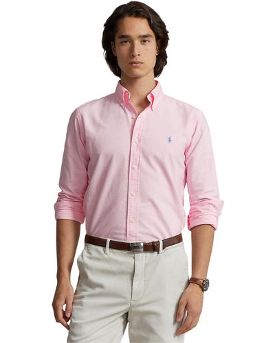 Polo Ralph Lauren Classic Fit Long Sleeve Garment Dyed Oxford Shirt - Pink