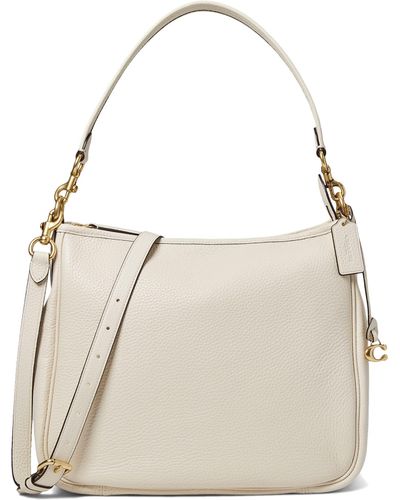COACH Soft Pebble Leather Cary Shoulder Bag - Natural
