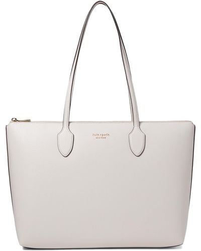 Kate Spade Bleecker Saffiano Leather Large Zip Top Tote - White