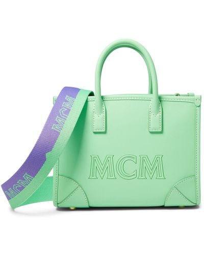 MCM Leather Tote Mini - Green