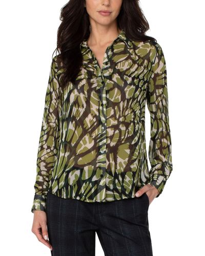Liverpool Los Angeles Button-up Woven Blouse - Multicolor
