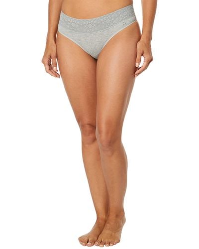 Tommy John Cool Cotton Cheeky, Lace Waist - Gray