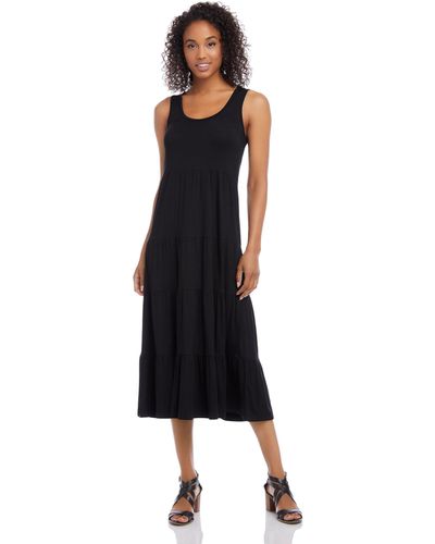 Karen Kane Tiered Midi Dress - Black