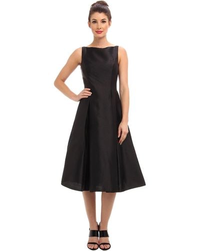 Adrianna Papell Sleeveless Tea Length Dress - Black