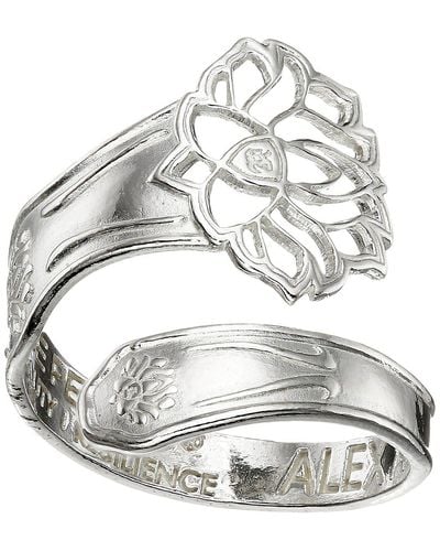 ALEX AND ANI Spoon Ring (silver Path Of Life) Ring - Metallic