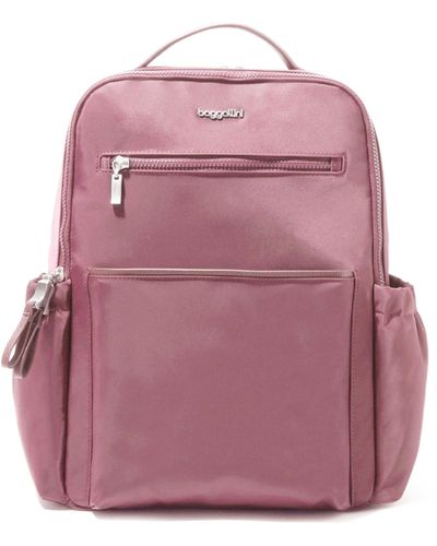 Baggallini Tribeca Expandable Laptop Backpack - Pink