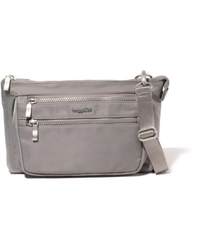 Baggallini Pocket Belt Bag Waist Pack And Crossbody - Gray