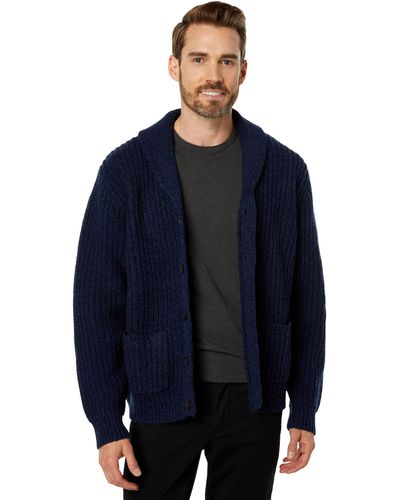 L.L. Bean Classic Raggwool Cardigan Sweater Regular - Blue