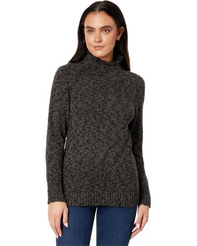 L.L. Bean Cotton Ragg Sweaters Funnel Neck Pullover - Black