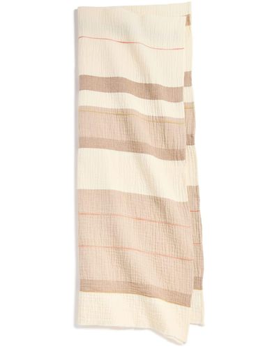 Madewell Textured Stripe Gauze Scarf - Natural
