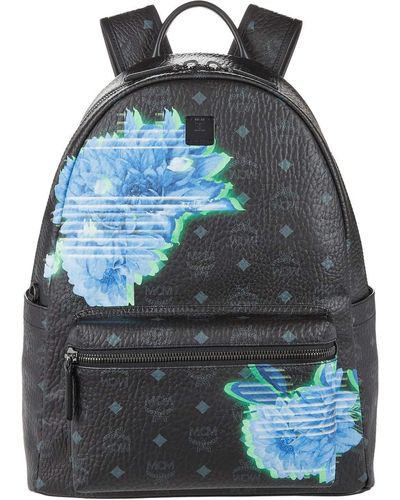 MCM Stark Tech Flower Backpack Medium - Black