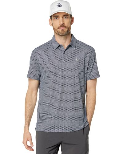 Original Penguin All Over Heritage Floral Geo Print Polo - Gray
