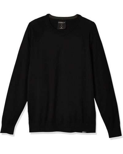 Skechers Golf Fairway Long Sleeve V Neck Cottom Cashmere Sweater Vest - Black