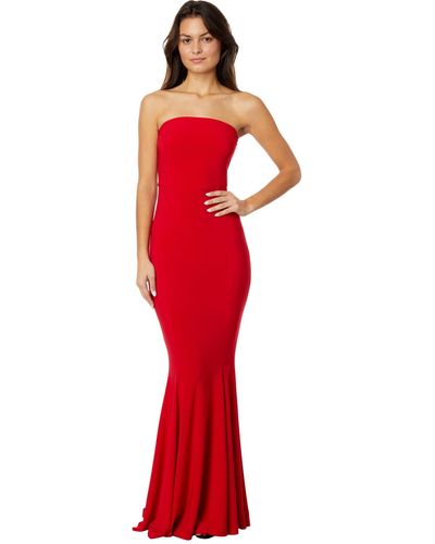Norma Kamali Strapless Fishtail Gown - Red