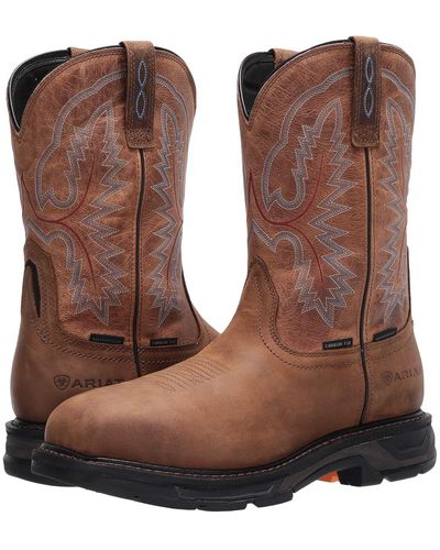 Ariat Workhog Xt Wide Square Toe H2o Carbon Toe - Brown