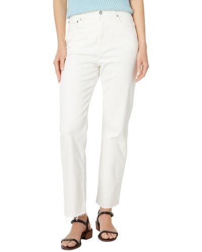 Madewell The '90s Straight Crop Jean In Tile White: Raw-hem Edition