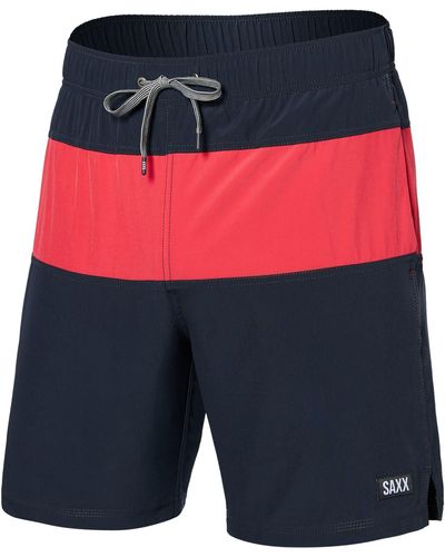 Saxx Underwear Co. Oh Buoy Color-blocked 2-n-1 Volley 7 - Blue