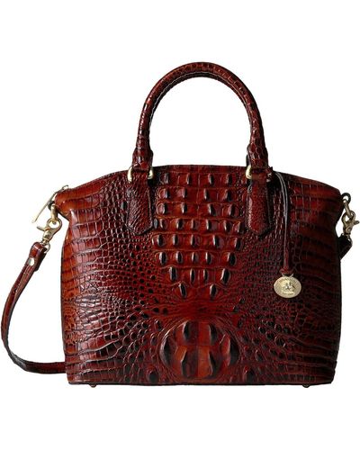 New Brahmin Melbourne MEDIUM Duxbury Leather Satchel Bag CHILI Metallic Red