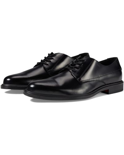 HUGO Kerr Smooth Leather Derby Shoes - Black