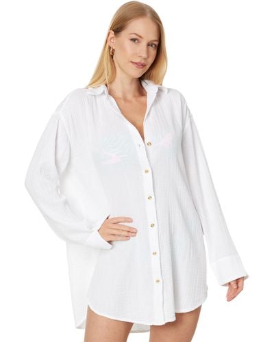 Lilly Pulitzer Kwitney Long-sleeve Cover Up - White