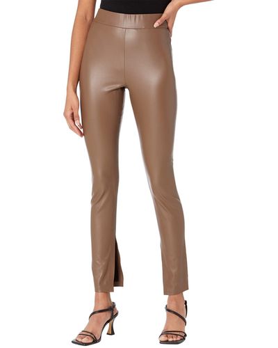 Blank NYC Leather Leggings With Slit In Love Much - Natural