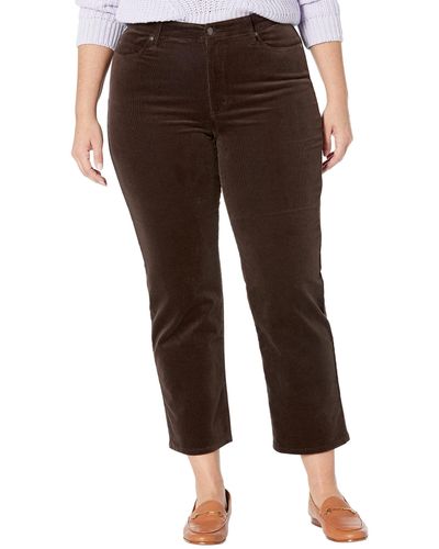 Eileen Fisher High-waisted Straight Ankle Jeans In Coffee - Black