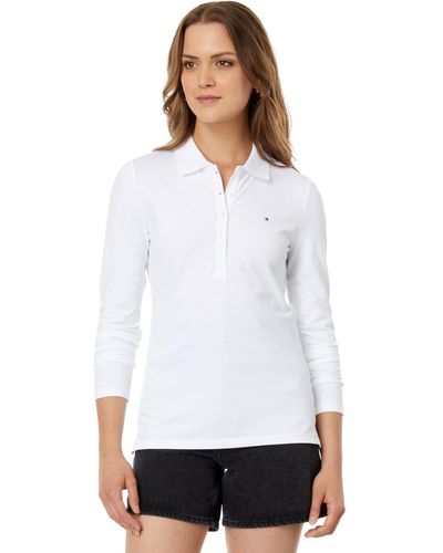 Tommy Hilfiger Long Sleeve Solid Polo - White