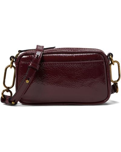 Madewell The Carabiner Mini Crossbody Bag In Patent Leather - Red