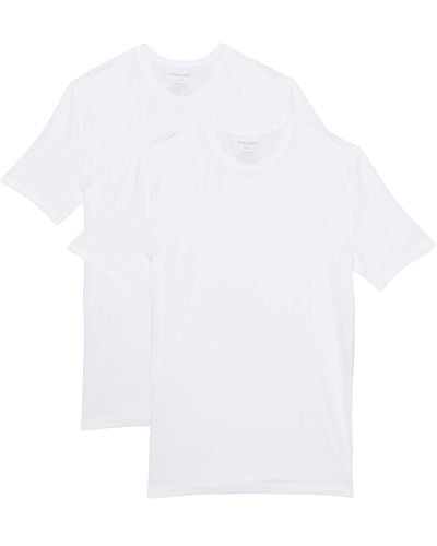 Tommy John Second Skin Slim Fit Stay Tucked Crew Neck 2 Pack - White
