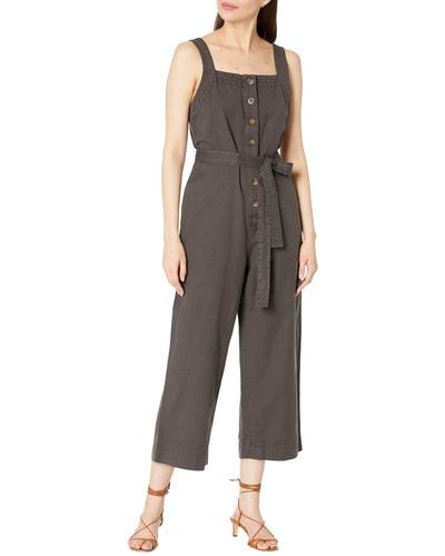 Lucky Brand Button Front Jumpsuit - Gray