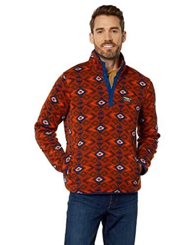 L.L. Bean Sweater Fleece Pullover Printed - Red