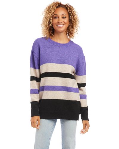 Karen Kane Stripe Sweater - Purple