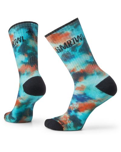 Smartwool Athletic Far Out Tie-dye Print Crew - Blue