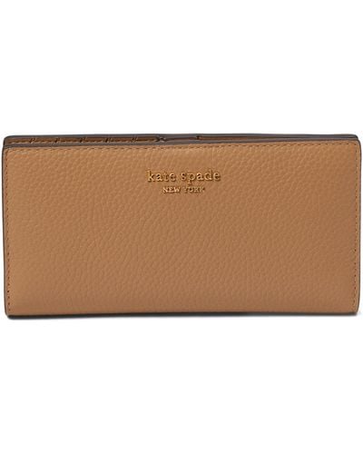 Kate Spade Veronica Pebbled Leather Slim Bifold Wallet - Brown