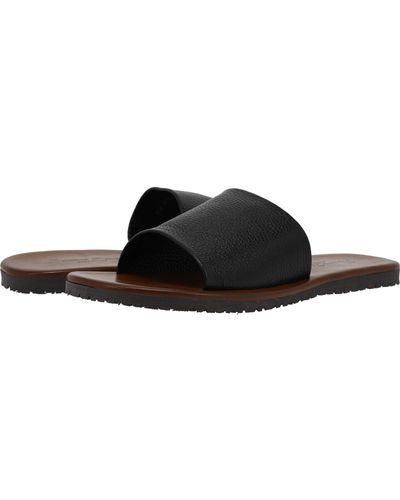 Massimo Matteo Adria Leather Slide - Black