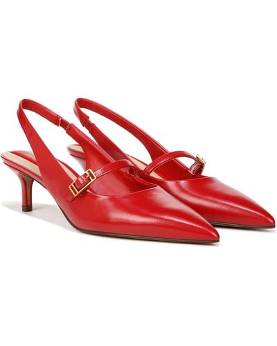 Franco Sarto Khloe Pointed Toe Slingback Kitten Heel - Red