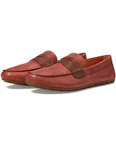 Born Men's Gudmund Brown Sunset Embossed Leather Slip On Casual Shoes