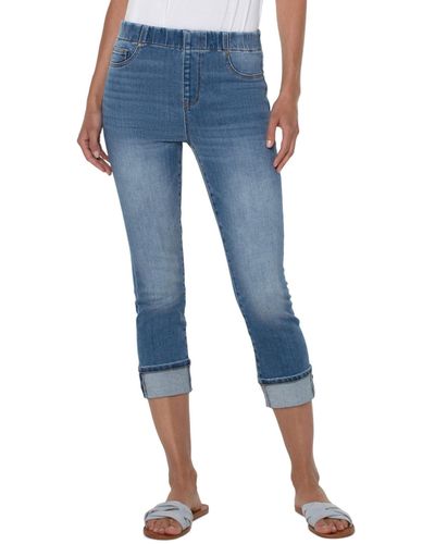 Liverpool Los Angeles Chloe Pull-on Crop Wide Cuff In Canyonlands - Blue