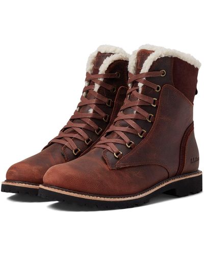 L.L. Bean Rugged Cozy Boot Lace-up - Brown