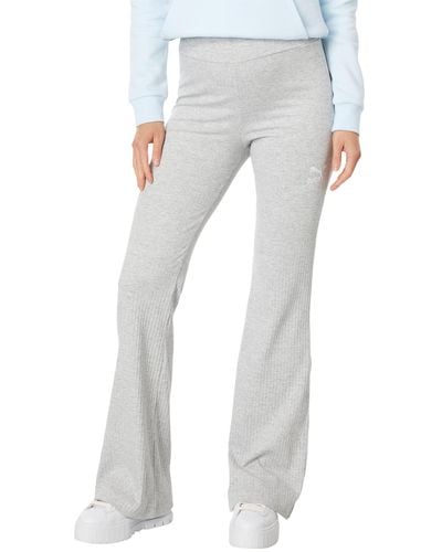PUMA Classics Ribbed Flared Pants - Gray