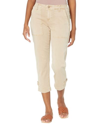 Liverpool Jeans Company Petite Utility Crop Cargo With Cinched Leg - Natural