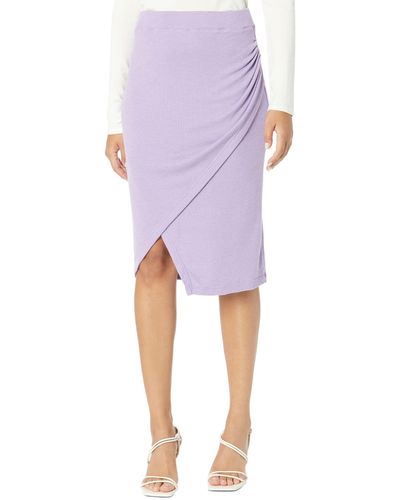 Monrow Sheer Wrap Skirt - Purple