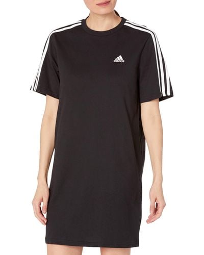 adidas Essentials 3-stripes Single Jersey Boyfriend T-shirt Dress - Black